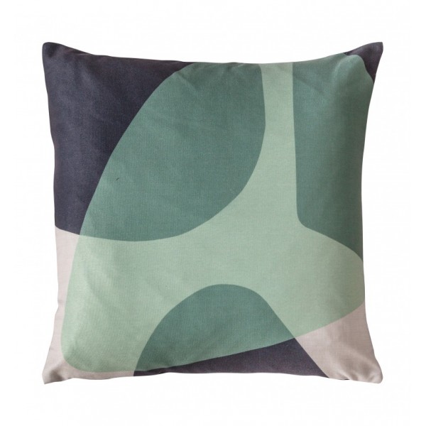 Abstract Cushion Green and Black - Large 